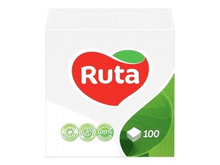 Salvetes Ruta, 24 x 24 cm, baltas, 100 gab.