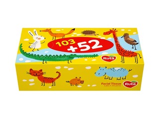 Kosmētiskās salvetes Ruta Kids, 2 kārtas, 155 gab.