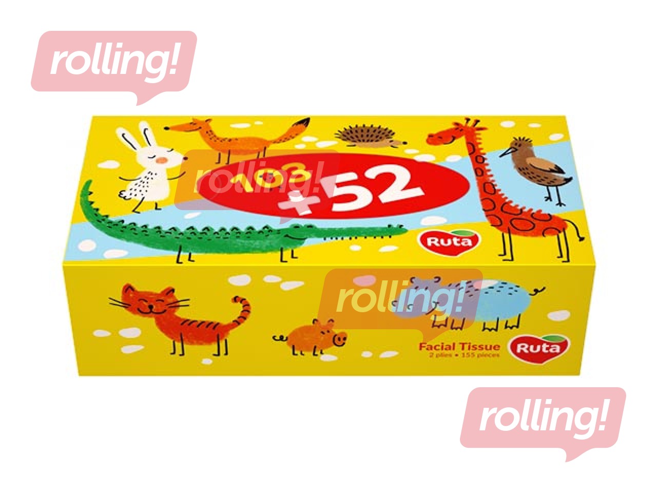 Kosmētiskās salvetes Ruta Kids, 2 kārtas, 155 gab.