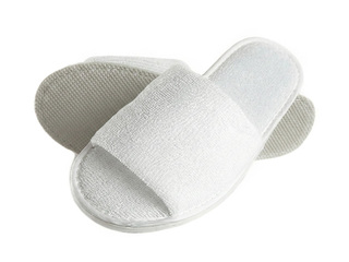Terry Slippers with Non-Slip Sole, Open Type, 1 Pair