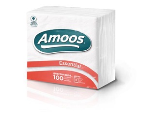 Napkins Amoos, 33x33 cm, 2 layers, 100 pcs., white