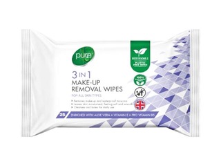 Влажные салфетки 3in1 для снятия косметики Pure, 25 шт.