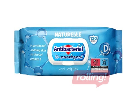 Mitrās salvetes Naturelle Antibacterial ar D pantenolu, 120 gab.