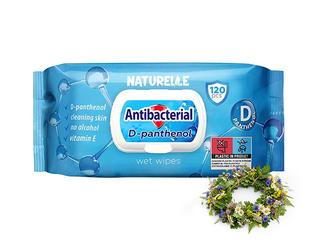 Mitrās salvetes Naturelle Antibacterial ar D pantenolu, 120 gab. +Līgo dāvana!