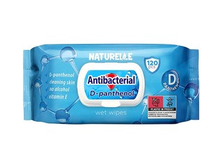 Влажные салфетки, Naturelle, Antibacterial, с D-пантенолом, 120 шт.