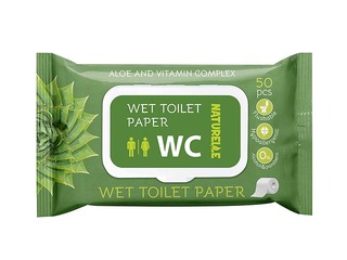 Niiske tualettpaber, Naturelle, aaloega ja vitamiinikompleksiga, 50 tk.