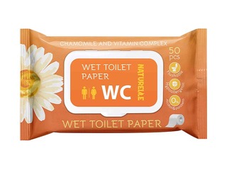 Wet toilet paper, Naturelle, with chamomile extract and vitamin complex, 50 pcs.