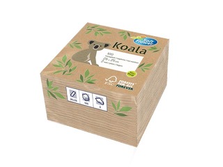 Koala Soft Flower napkins, 25×25 cm, kraft, 100 pcs.