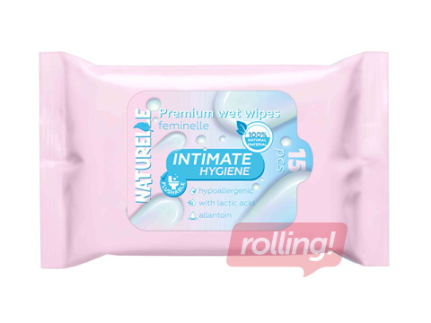Wet wipes for intimate hygiene, Naturelle, with lactic acid, 15 pcs
