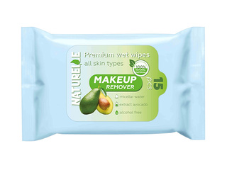 Влажные салфетки для снятия макияжа, Naturelle, с мицеллярной водой и экстрактом авокадо, 15 шт.