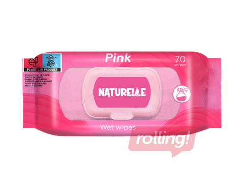 Mitrās salvetes Naturelle, aromatizētas, rozā, 70 gab.