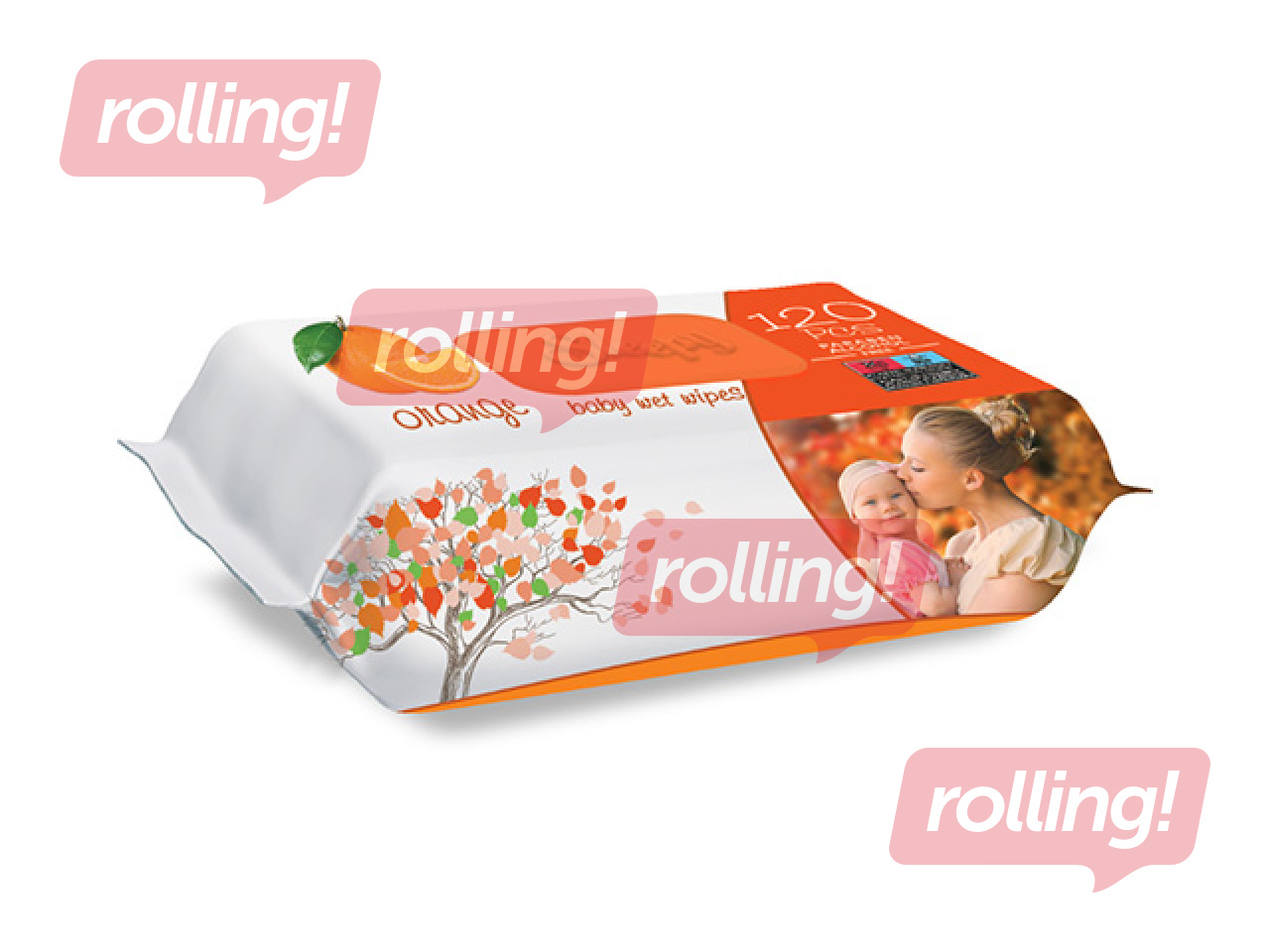 Mitrās salvetes Sleepy, Apelsīns, 120 gab.