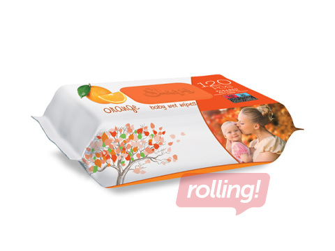 Niisked salvrätikud Sleepy, Apelsin, 120 tk