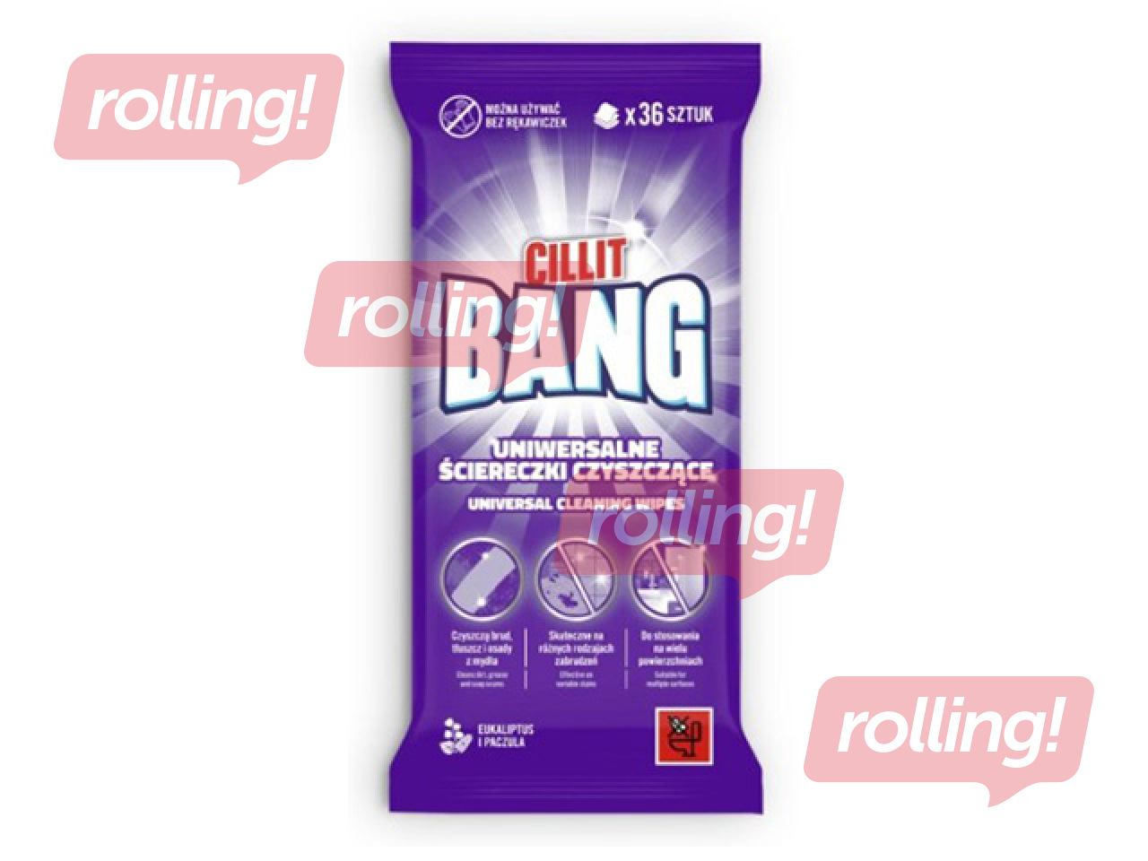 Mitrās salvetes Cillit Bang tīrīšanai, universālās, 36 gab.