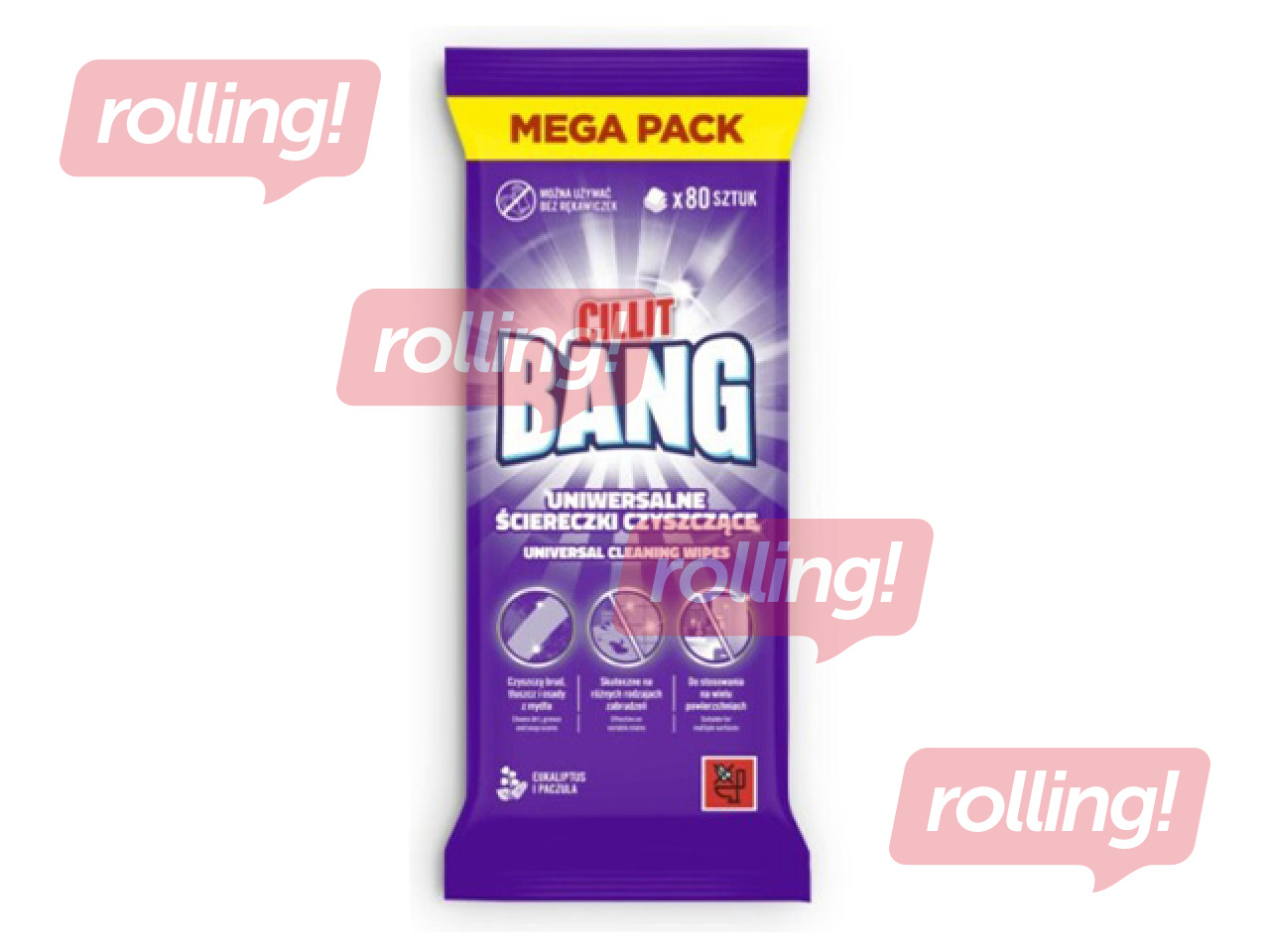 Mitrās salvetes Cillit Bang tīrīšanai, universālās, 80 gab.