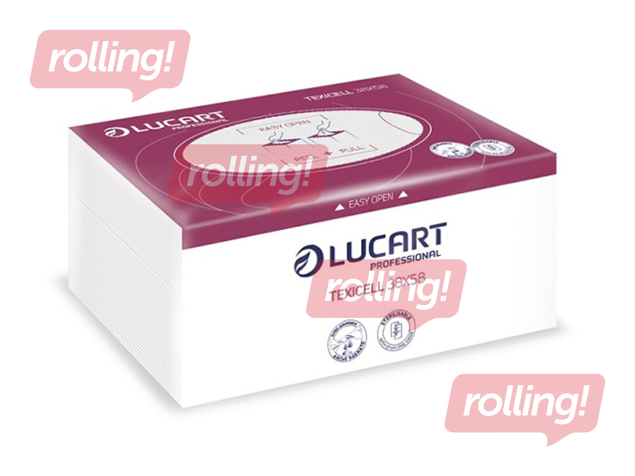 Wipes Lucart, Texicell, reusable, white, 38×58cm, 96pcs