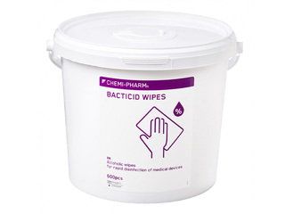 Mitrās salvetes Chemi-Pharm, Bacticid Wipes, N600, virsmām, dezinficējošās, 600 gab.