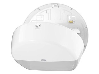 Tualetes papīra ruļļos turētājs Tork T2, plastikāta, balts