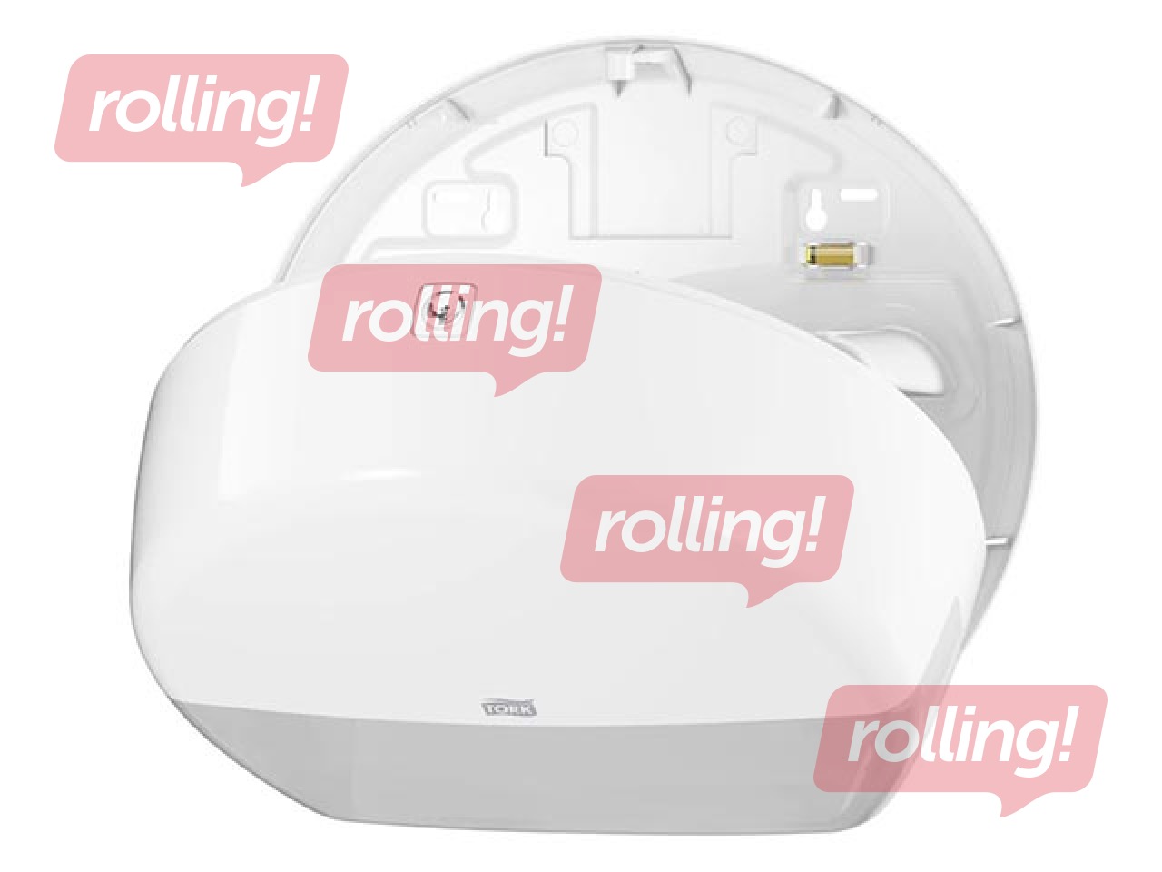 Tualetes papīra ruļļos turētājs Tork T2, plastikāta, balts