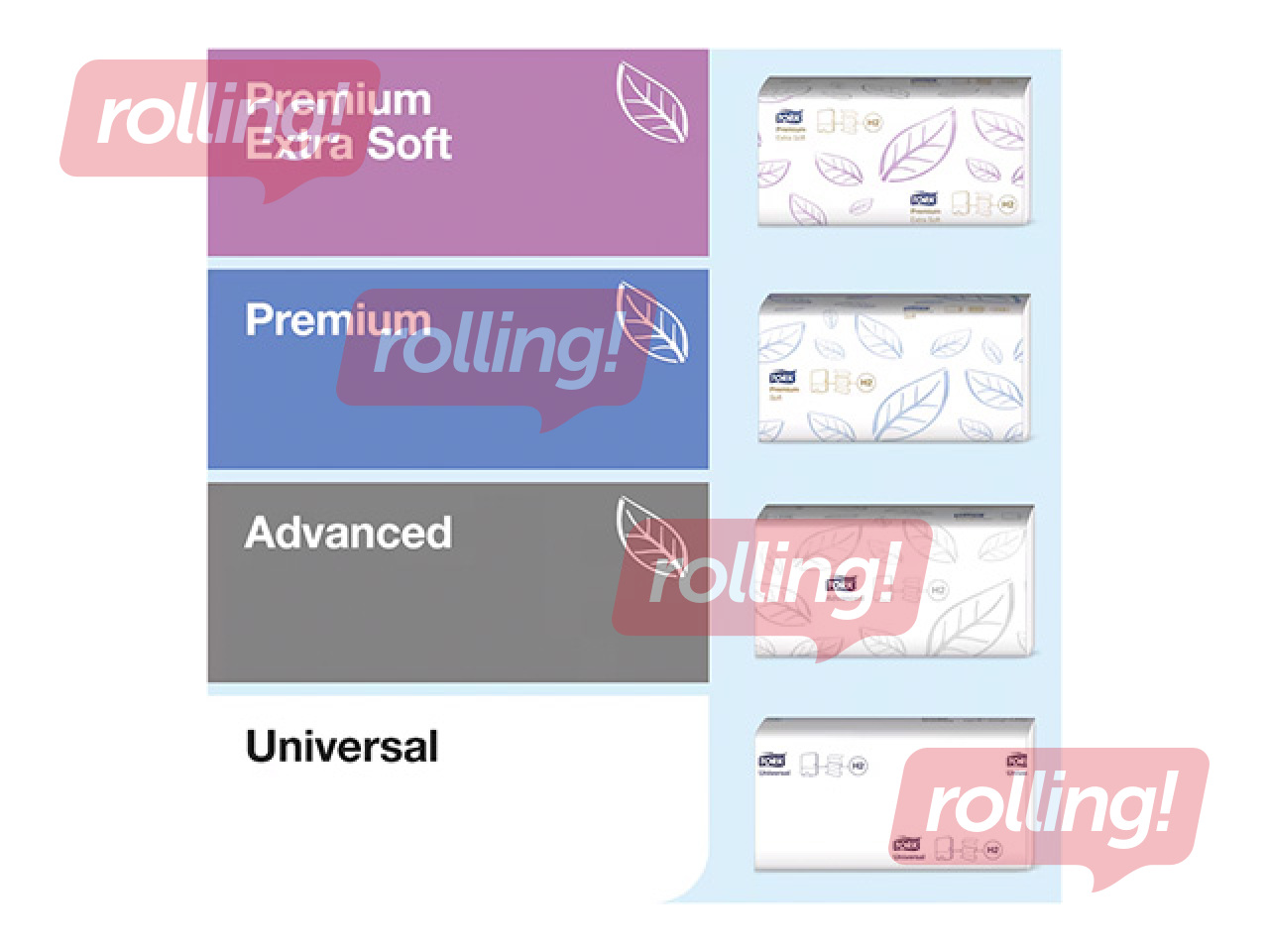 Paberrätikute lehehoidja Tork Multifold H2, plastist, valge