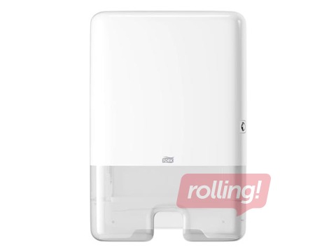 Papīra dvieļu loksnēs turētājs Tork Multifold H2, plastikāta, balts