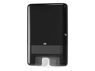 Papīra dvieļu loksnēs turētājs Tork Multifold H2, plastikāta, melns