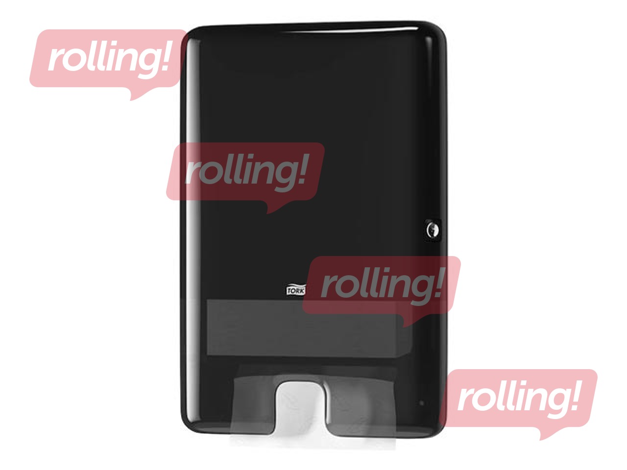 Papīra dvieļu loksnēs turētājs Tork Multifold H2, plastikāta, melns