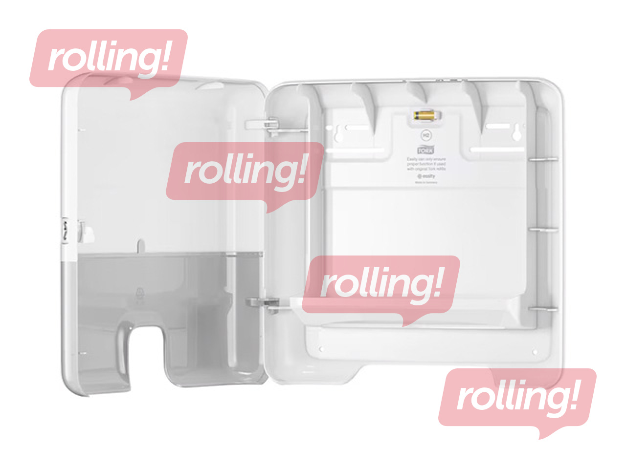 Papīra dvieļu loksnēs turētājs Tork Multifold Mini H2, plastikāta, balts