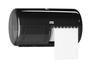 Tualetes papīra ruļļos turētājs Tork T4, plastikāta, melns