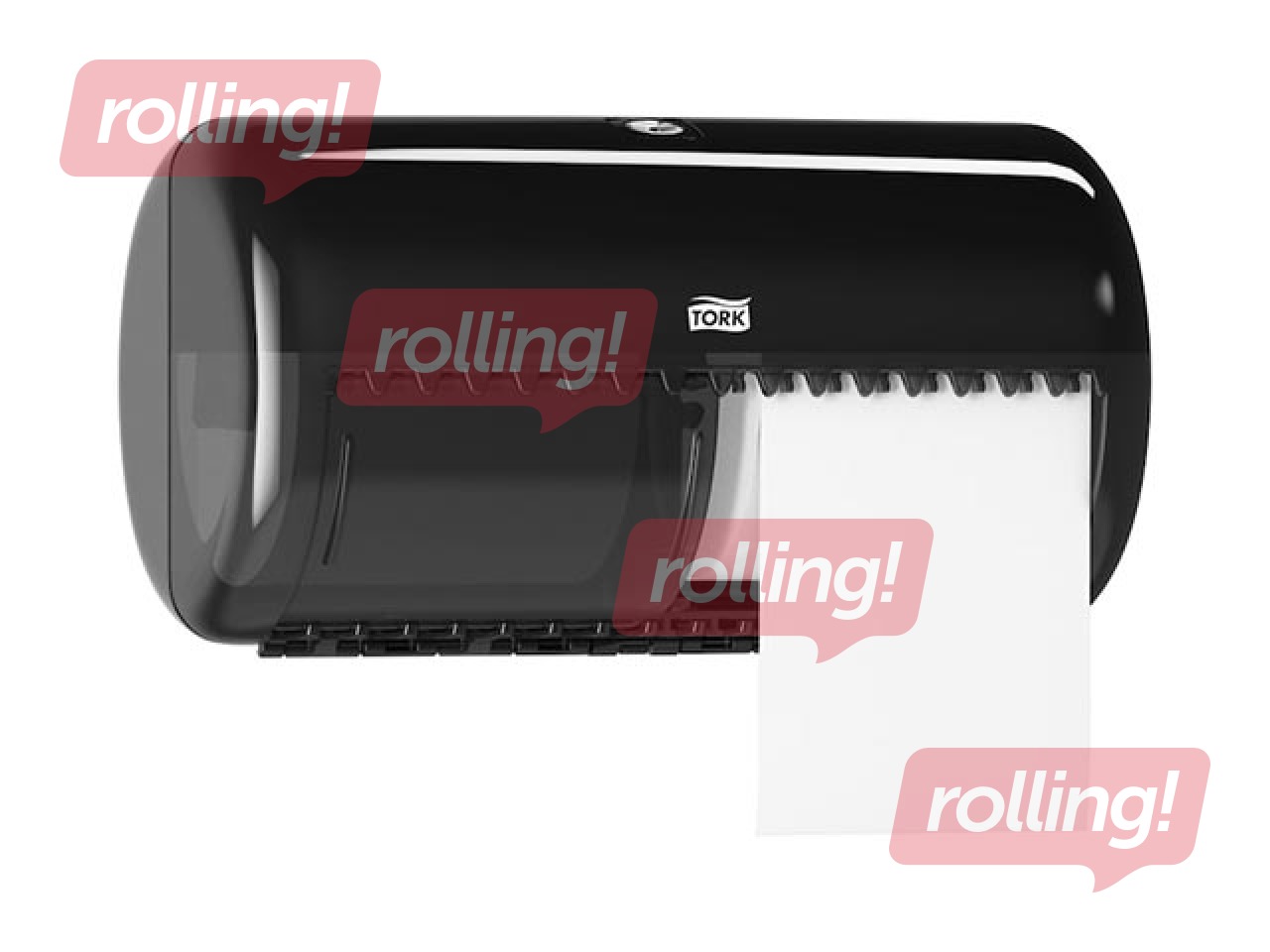 Tualetes papīra ruļļos turētājs Tork T4, plastikāta, melns