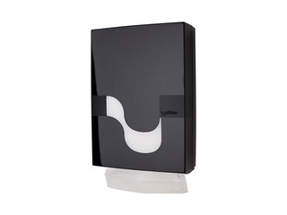 Papīra dvieļu loksnēs turētājs Celtex Megamini Mini Slim, melns