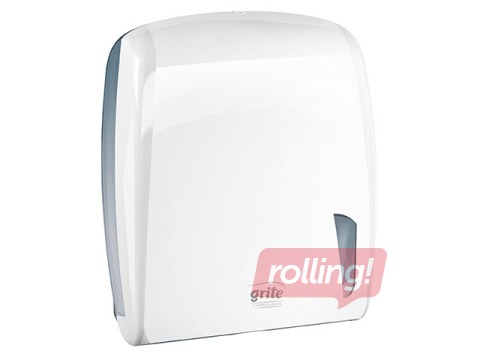 Papīra dvieļu loksnēs turētājs Grite V-fold, H3, platajām salvetēm, balts