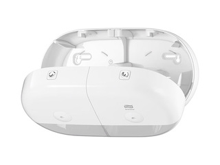 Tualetes papīra ruļļos turētājs Tork Smart One Twin Mini, T9, plastikāta, balts