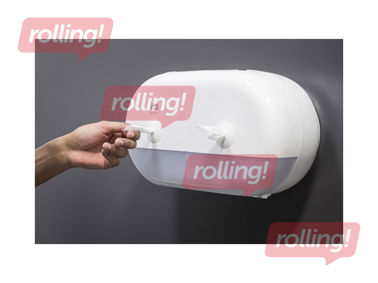 Tualetes papīra ruļļos turētājs Tork Smart One Twin Mini, T9, plastikāta, balts
