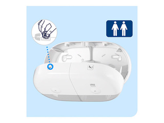 Tualetes papīra ruļļos turētājs Tork Smart One Twin Mini, T9, plastikāta, balts