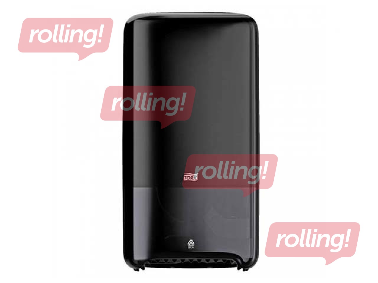 Tualetes papīra ruļlos turētājs Tork Twin T6, plastikāta, melns