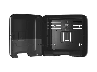 Papīra dvieļu loksnēs turētājs Tork Singlefold Mini H3, plastikāta, melns