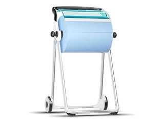Industrial paper holder Tork W1, floor stand, white/turquoise