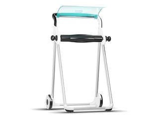 Industriālā papīra turētājs Tork W1, grīdas statīvs, balts/tirkīza