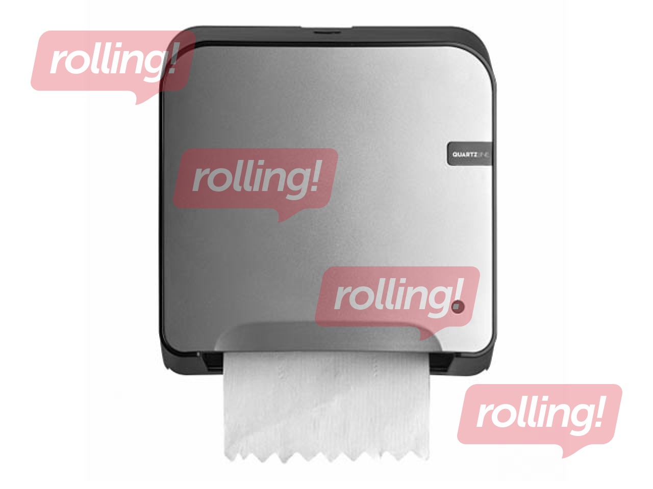 Papīra dvieļu ruļļos turētājs QuartzLine Autocut, plastikāta, sudrabs