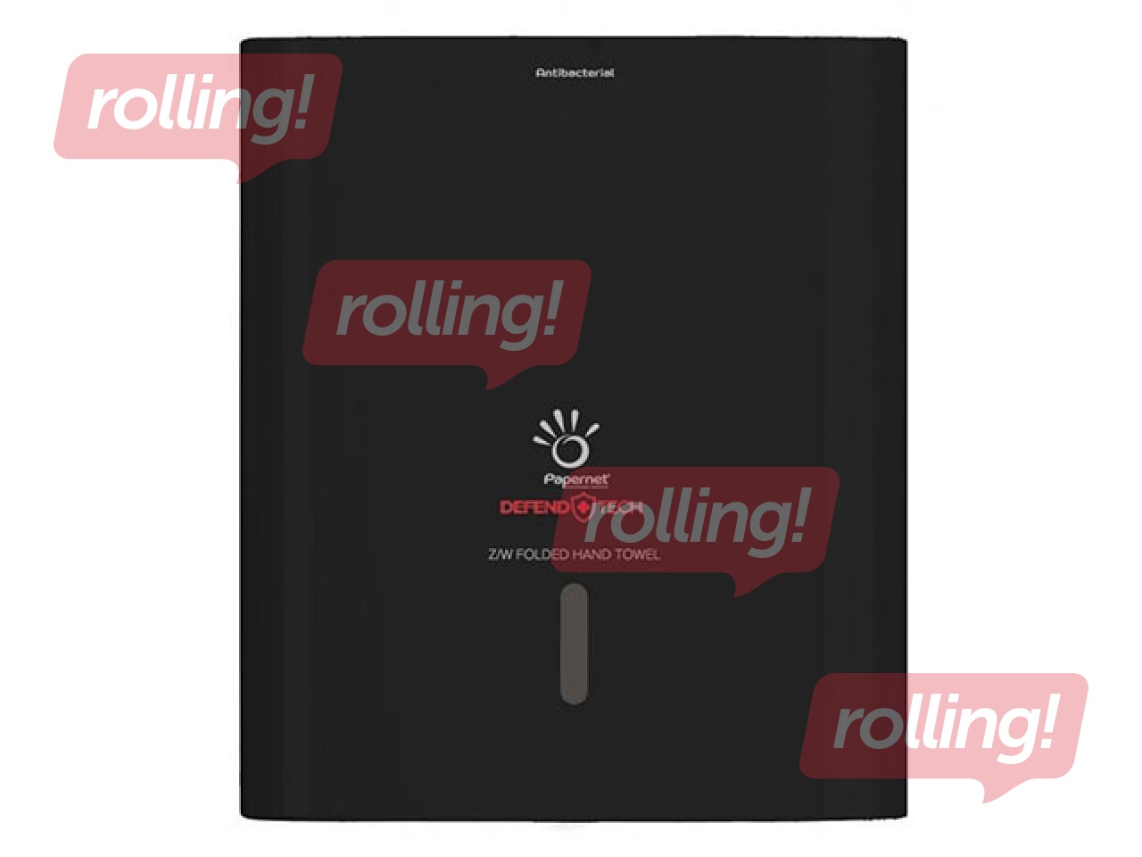 Papīra dvieļu loksnēs turētājs Papernet, H2, Z/W-fold, plastikāta, antibakteriāls, melns