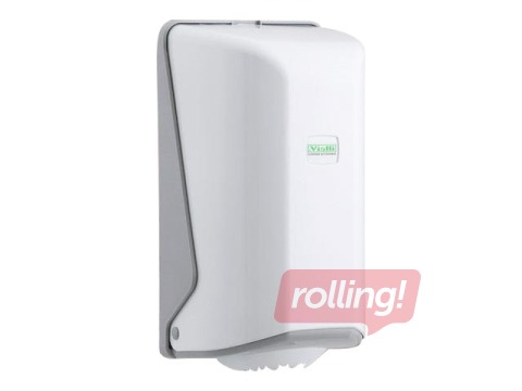 Papīra dvieļu ruļļos turētājs Vialli Centerfeed Mini, M1, balts