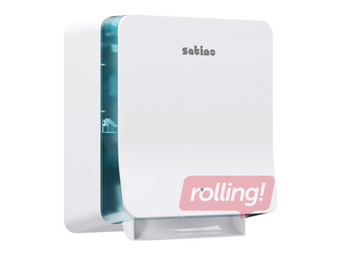 Papīra dvieļu ruļļos turētājs Satino Auto Cut H1, balts