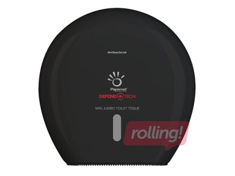 Tualetes papīra ruļļos turētājs Papernet Mini Jumbo, T2, plastikāta, melns