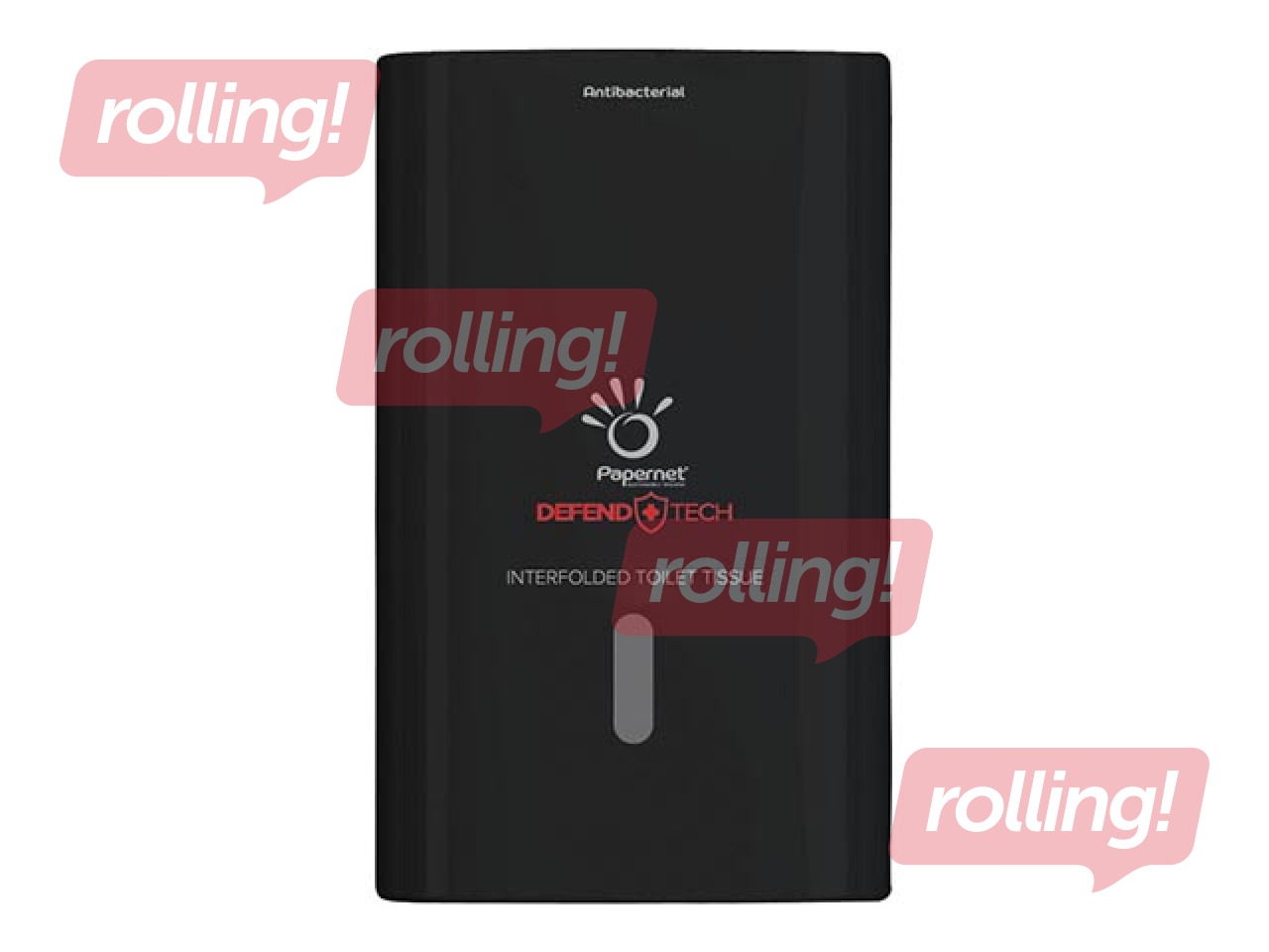 Tualetes papīra loksnēs turētājs Papernet, antibakteriāls, plastikāta, melns