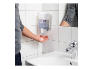 Seebi- ja desinfitseerimisvahendi dosaator Tork Mini S5, plastist, valge