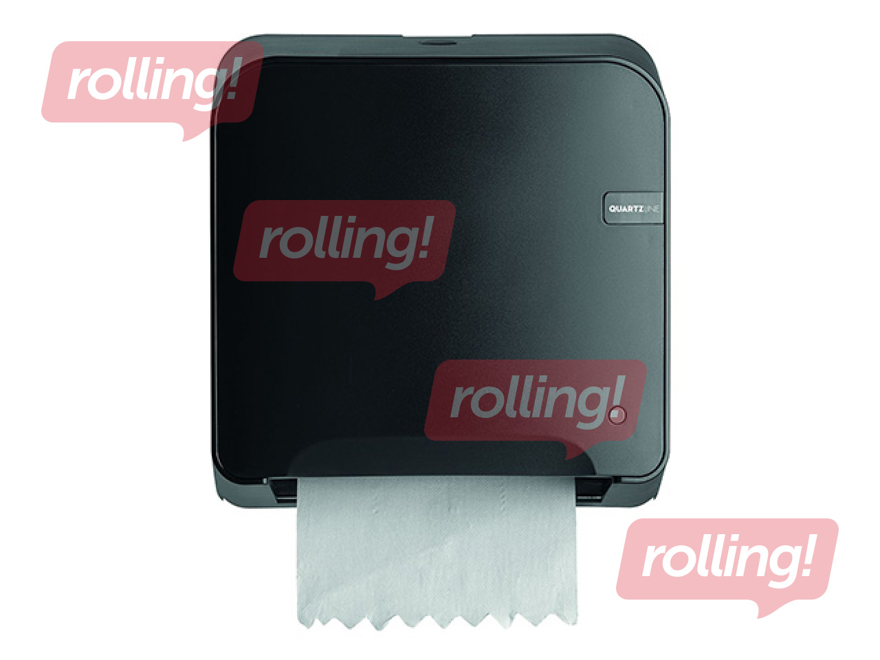 Papīra dvieļu ruļļos turētājs QuartzLine Mini Matic XL, H1, plastikāta, melns