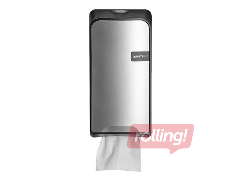 Tualetes papīra loksnēs turētājs QuartzLine T3, plastikāta, sudraba