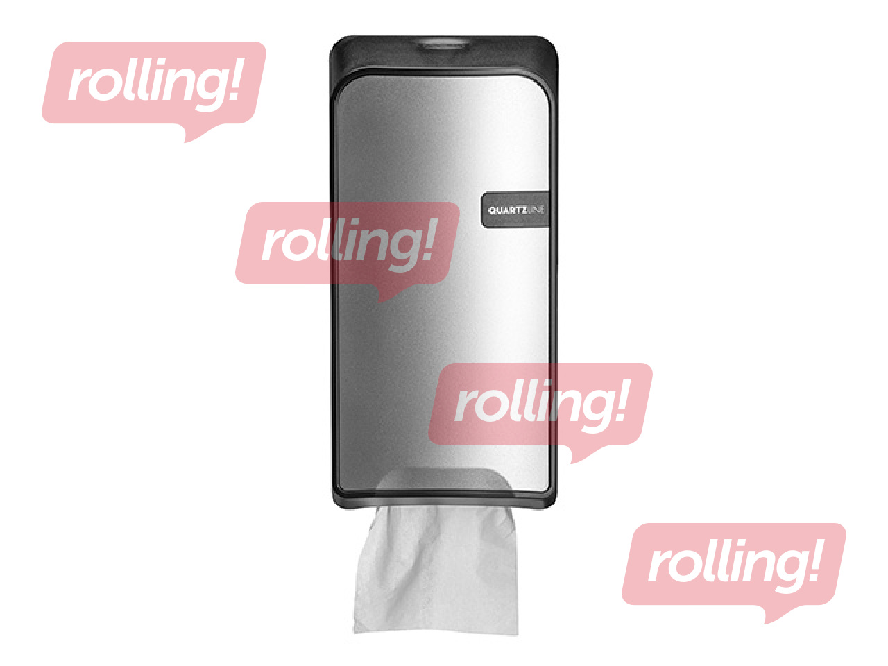 Tualetes papīra loksnēs turētājs QuartzLine T3, plastikāta, sudraba