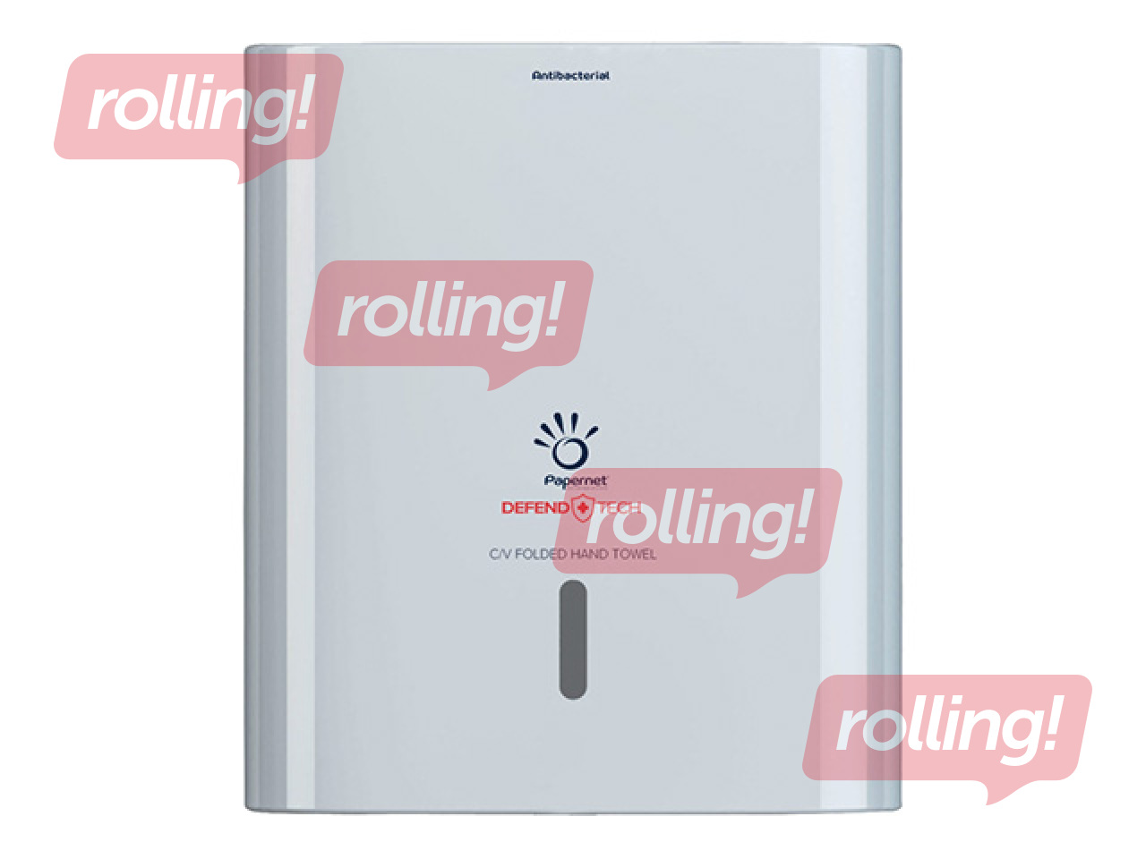 Papīra dvieļu loksnēs turētājs Papernet, Defend Tech, plastikāta, antibakteriāls, balts